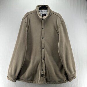 Copper & Oak Shirt Jacket Mens 2XL Ribbed Textured Snap Front Side Pockets Beige